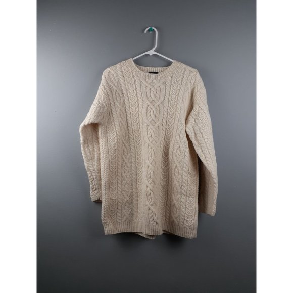 Limited Sweaters - Limited Hand Knit VTG Fisherman’s 100% Wool Cable Knit Woman’s Sweater Jumper M